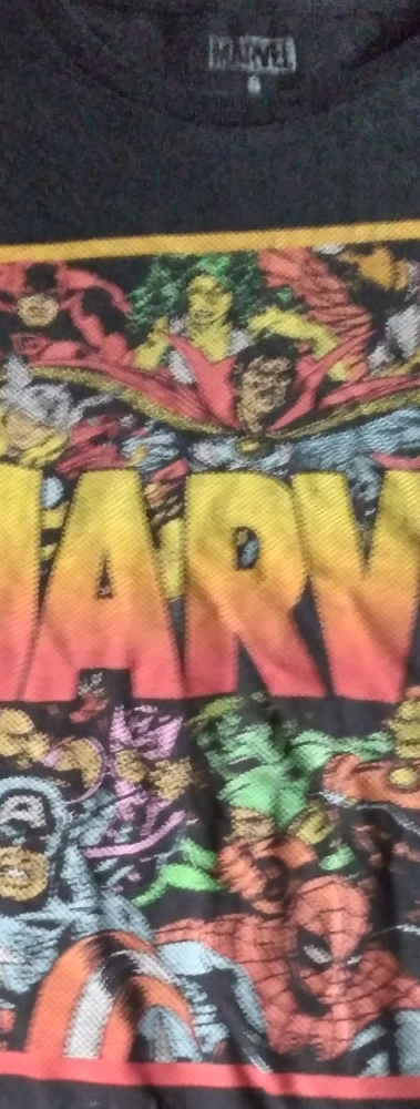 Marvel comics logo with all of the avengers